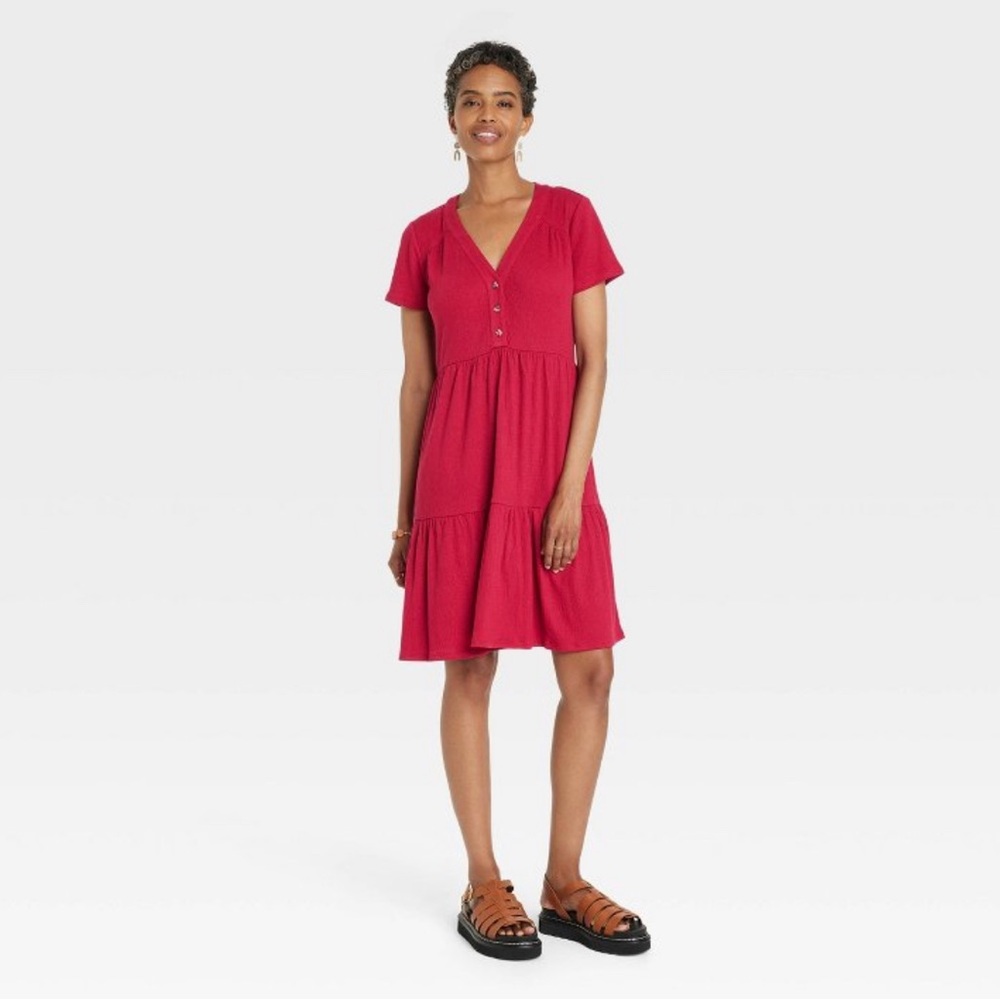 Knox Rose Red Henley Dress size L